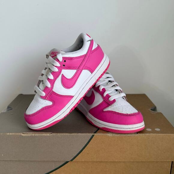 Nike Dunk Low Pink/White Toddler Sneakers - SZ 11 C - Picture 3 of 11